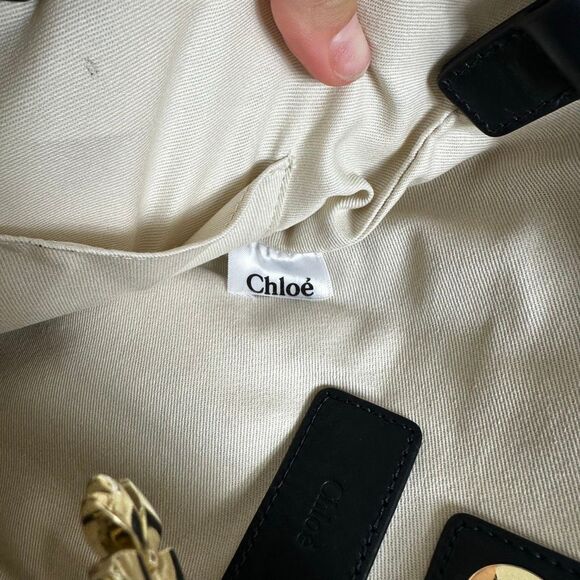 Chloe Woody Faux Shearling Fur Tote Bag 2-Way Small Size - Picture 6 of 13